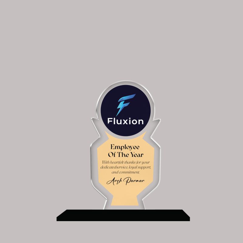 Employee of the Year Trophy Personalized Acrylic Award Trophy Custom with Name Achievement Award for Employee, Corporate Recognition Thankyou Gift for Employee
